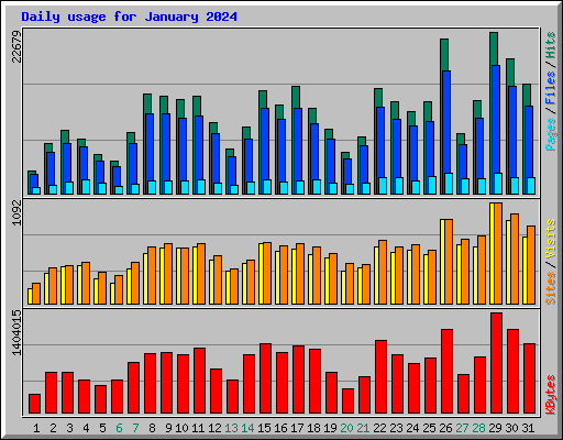 Daily usage for January 2024