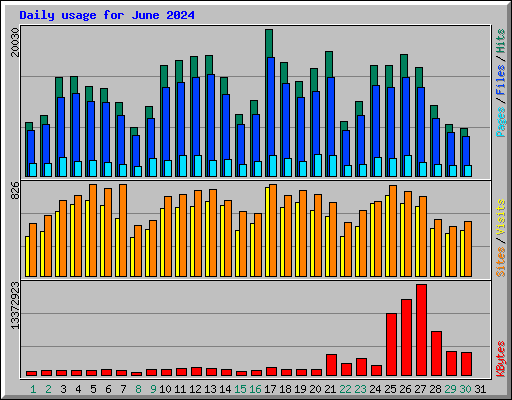 Daily usage for June 2024