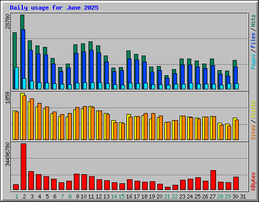 Daily usage for June 2025