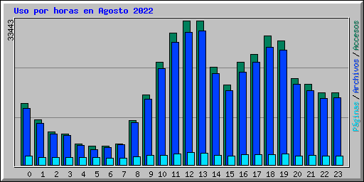 Uso por horas en Agosto 2022