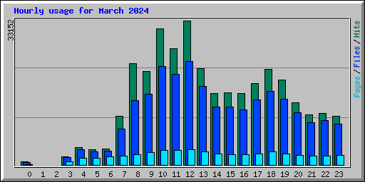 Hourly usage for March 2024