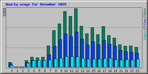 Hourly usage for December 2025